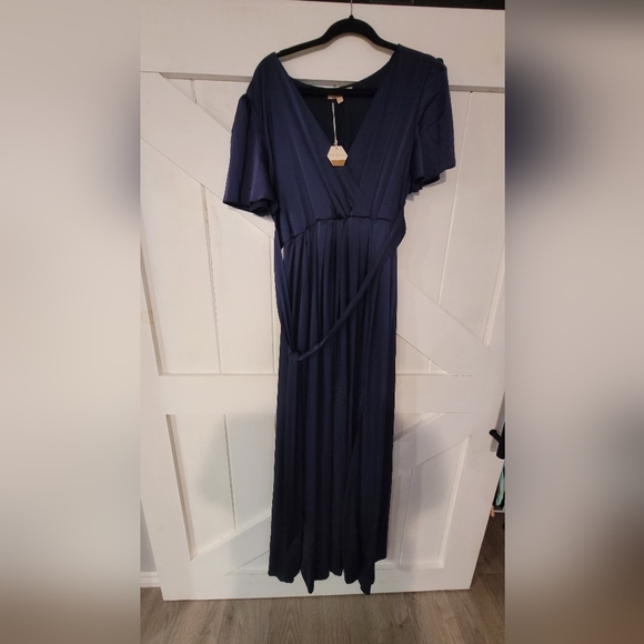 Pinkblush navy side split maxi dress - Picture 3 of 4